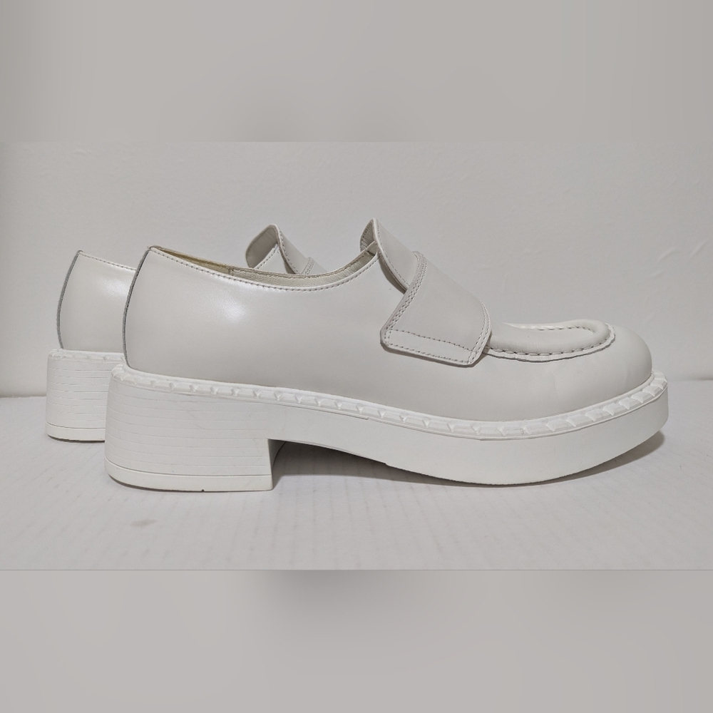 SZ 6.5 Tony Bianco Women's "Corvette" Chunky Platform Loafers - White